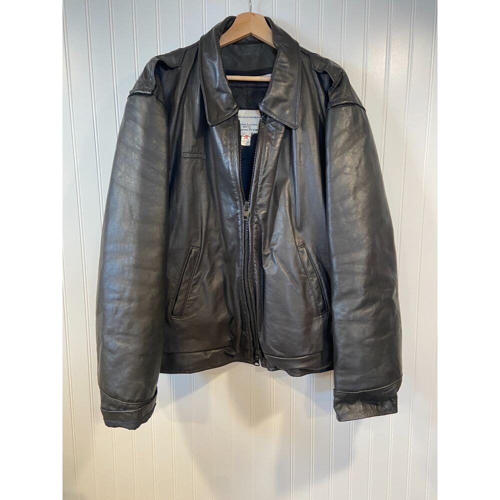 Taylor's Leatherware Leather Jacket Size 52 ex-Police Jacket dark brown W/Liner